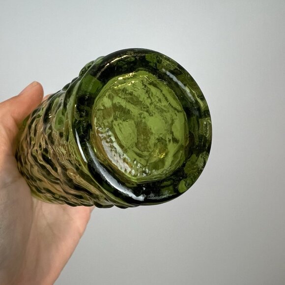 3 Vintage Anchor Hocking Lido Milano Small Juice Glasses Avocado Green 4” - Picture 5 of 6